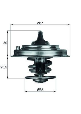 Thermostat, coolant MAHLE TX 30 87D