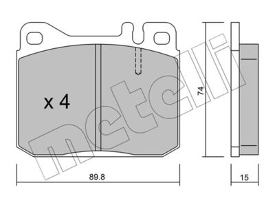 Brake Pad Set, disc brake METELLI 22-0011-0