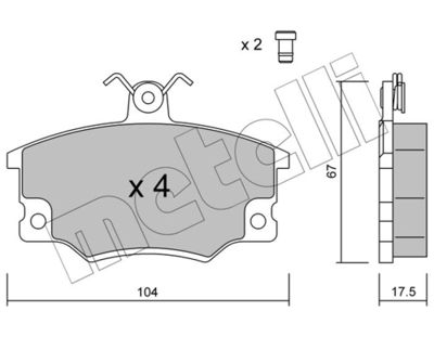 Brake Pad Set, disc brake METELLI 22-0030-1