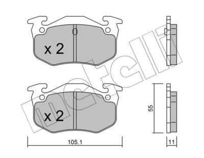Brake Pad Set, disc brake METELLI 22-0038-0