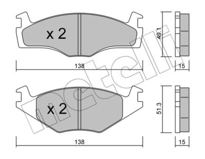 Brake Pad Set, disc brake METELLI 22-0045-0