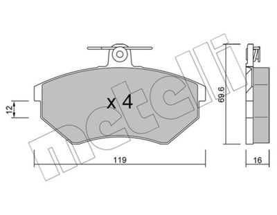 Brake Pad Set, disc brake METELLI 22-0050-0