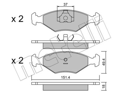 Brake Pad Set, disc brake METELLI 22-0057-2