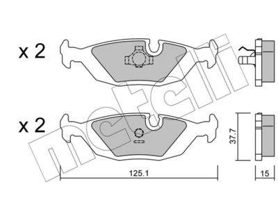 Brake Pad Set, disc brake METELLI 22-0070-0