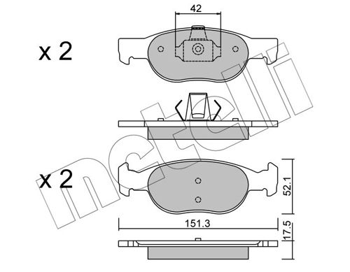 METELLI 22-0079-1 Brake Pad Set, disc brake