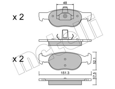 Brake Pad Set, disc brake METELLI 22-0079-2