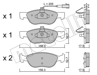 Brake Pad Set, disc brake METELLI 22-0082-0