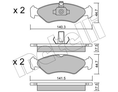 Brake Pad Set, disc brake METELLI 22-0088-0