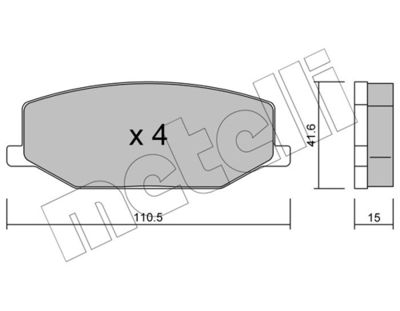 Brake Pad Set, disc brake METELLI 22-0097-0