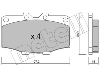 Brake Pad Set, disc brake METELLI 22-0109-0