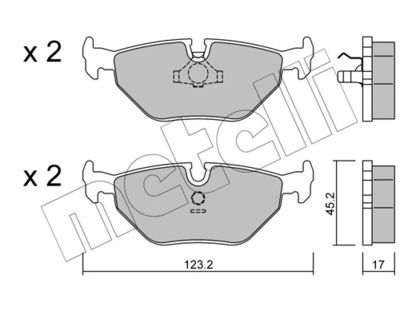 Brake Pad Set, disc brake METELLI 22-0125-0