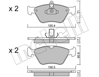 Brake Pad Set, disc brake METELLI 22-0128-0