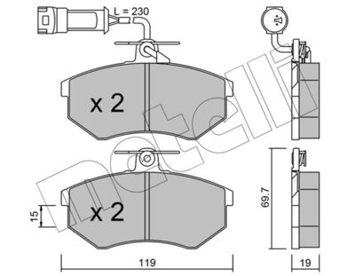 Brake Pad Set, disc brake METELLI 22-0148-1