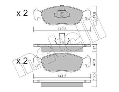 Brake Pad Set, disc brake METELLI 22-0156-1