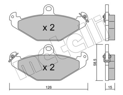 Brake Pad Set, disc brake METELLI 22-0165-0