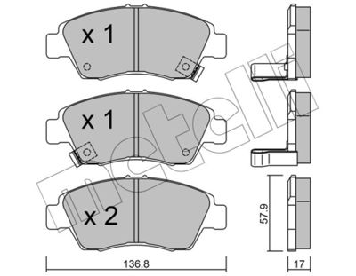 Brake Pad Set, disc brake METELLI 22-0175-0