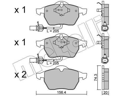 METELLI 22-0181-3 Brake Pad Set, disc brake