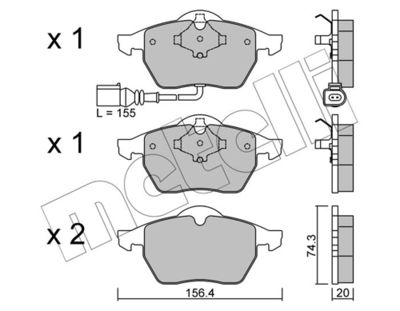 Brake Pad Set, disc brake METELLI 22-0181-4