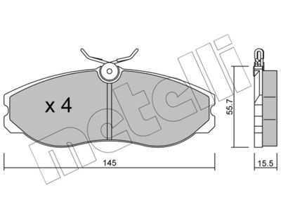 Brake Pad Set, disc brake METELLI 22-0198-0