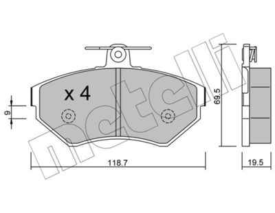 Brake Pad Set, disc brake METELLI 22-0215-0