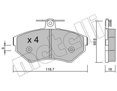 Brake Pad Set, disc brake METELLI 22-0215-1