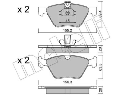 Brake Pad Set, disc brake METELLI 22-0252-0