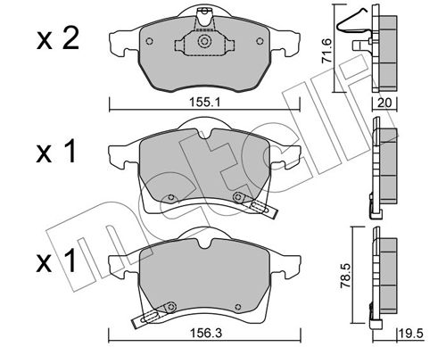 METELLI 22-0258-0 Brake Pad Set, disc brake