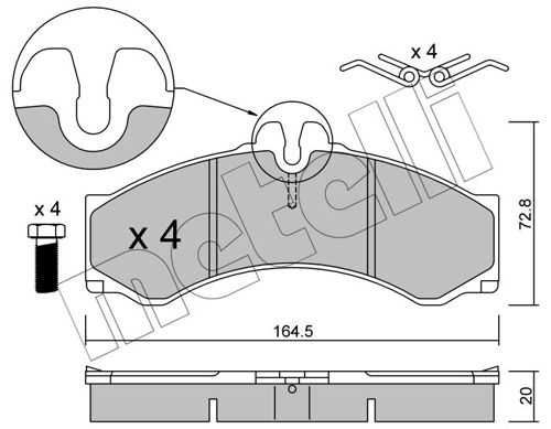 METELLI 22-0262-0 Brake Pad Set, disc brake