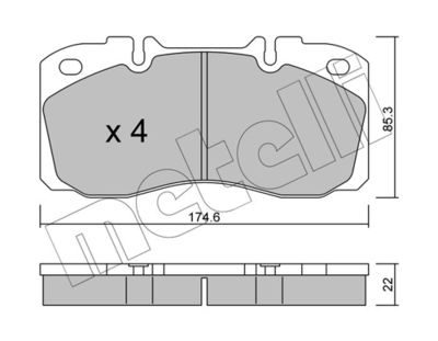 Brake Pad Set, disc brake METELLI 22-0268-0