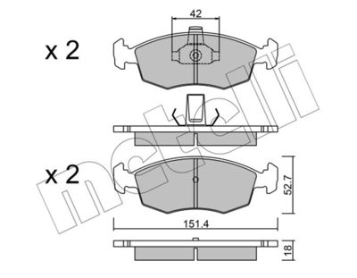 Brake Pad Set, disc brake METELLI 22-0274-3