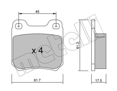 Brake Pad Set, disc brake METELLI 22-0275-1