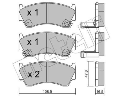 Brake Pad Set, disc brake METELLI 22-0277-0
