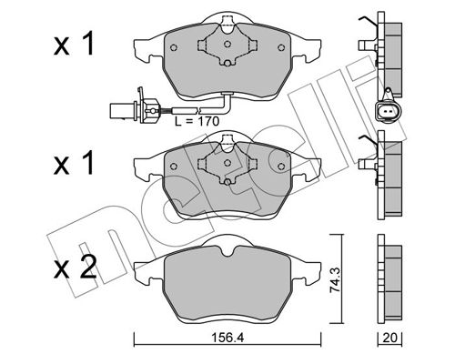 METELLI 22-0279-1 Brake Pad Set, disc brake