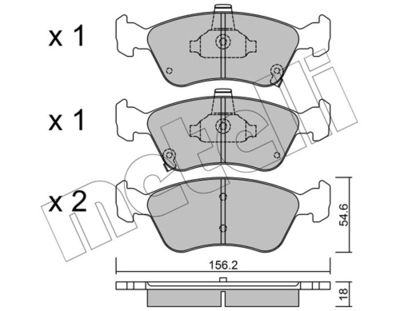 Brake Pad Set, disc brake METELLI 22-0287-0