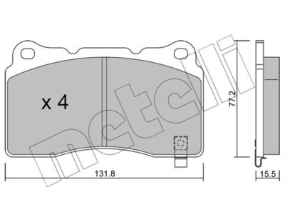 Brake Pad Set, disc brake METELLI 22-0288-8