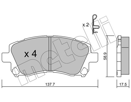 METELLI 22-0296-0 Brake Pad Set, disc brake