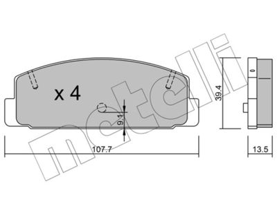 Brake Pad Set, disc brake METELLI 22-0302-1