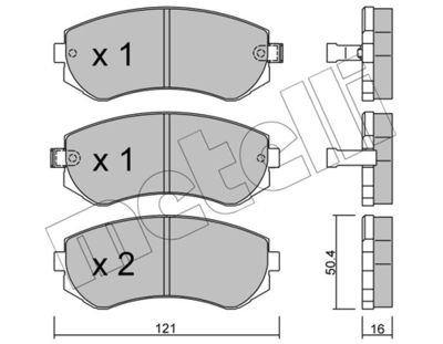 Brake Pad Set, disc brake METELLI 22-0304-0