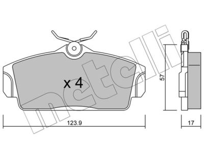 Brake Pad Set, disc brake METELLI 22-0305-0