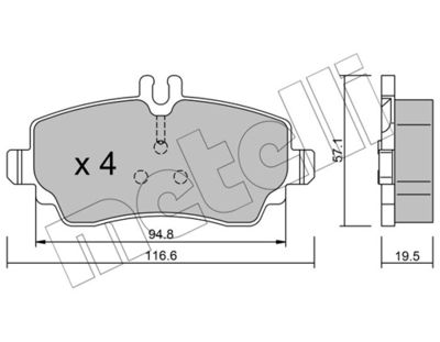 Brake Pad Set, disc brake METELLI 22-0310-1