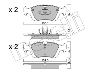 Brake Pad Set, disc brake METELLI 22-0312-0