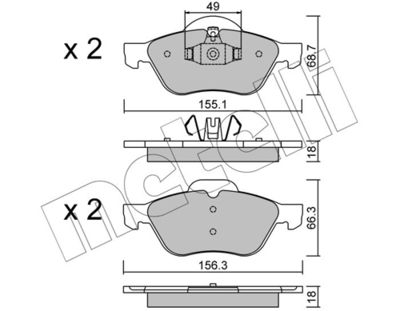 Brake Pad Set, disc brake METELLI 22-0335-1