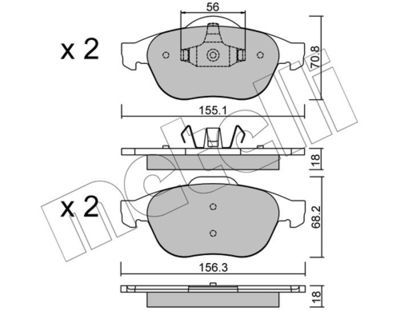 Brake Pad Set, disc brake METELLI 22-0336-1