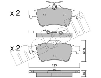 Brake Pad Set, disc brake METELLI 22-0337-3