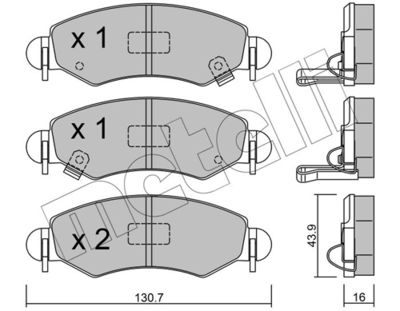 Brake Pad Set, disc brake METELLI 22-0339-1