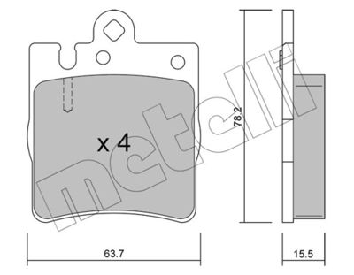 Brake Pad Set, disc brake METELLI 22-0344-0