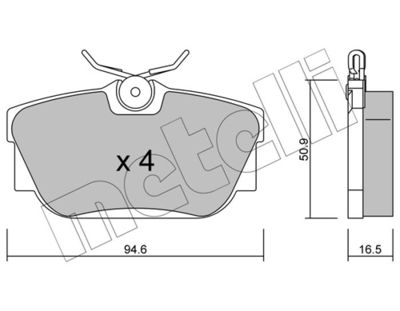 Brake Pad Set, disc brake METELLI 22-0346-0