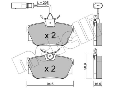 Brake Pad Set, disc brake METELLI 22-0346-2