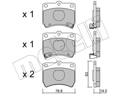 Brake Pad Set, disc brake METELLI 22-0370-0