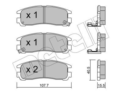 Brake Pad Set, disc brake METELLI 22-0398-0